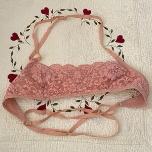 We are HAH Free People Don’t Cross Me Halter Bralette Dusty Rose M
